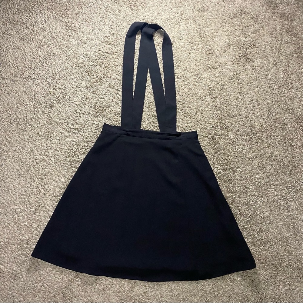 Gianni Bini Skirt Womens Size 2 Black Detachable Button Suspenders Black
